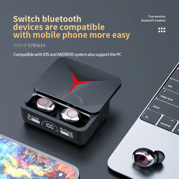 New M90 Bluetooth 5.3 Earphones Wireless Headphones Touch Control